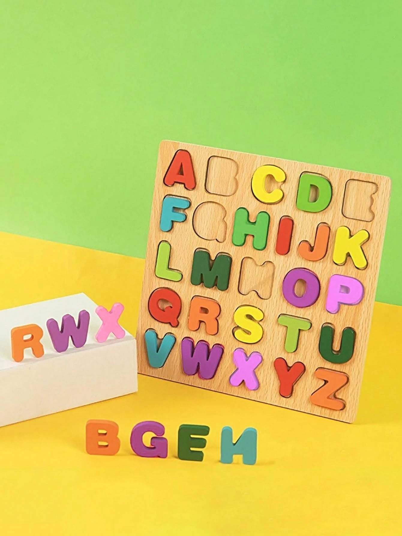 Set éducatif en bois 3-en-1 – Formes, alphabet et chiffres